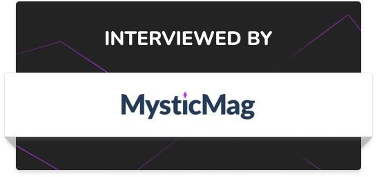 Text reads Interviewed by MysticMag.